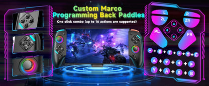 Gamepad For Nintendo Switch 2 Controller RGB 9-Axis Gyro Joypad W/ Dual Shock Turbo/Marco Programable Function Game Pad Joystick