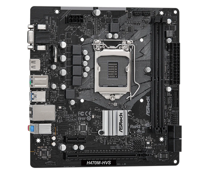 ASROCK H470M-HVS H470 Motherboard LGA 1200 CPU Support I9-10900F I5-10600KF I5-10400F I7-10700F DDR4 64GB SATA3 HDMI Micro ATX