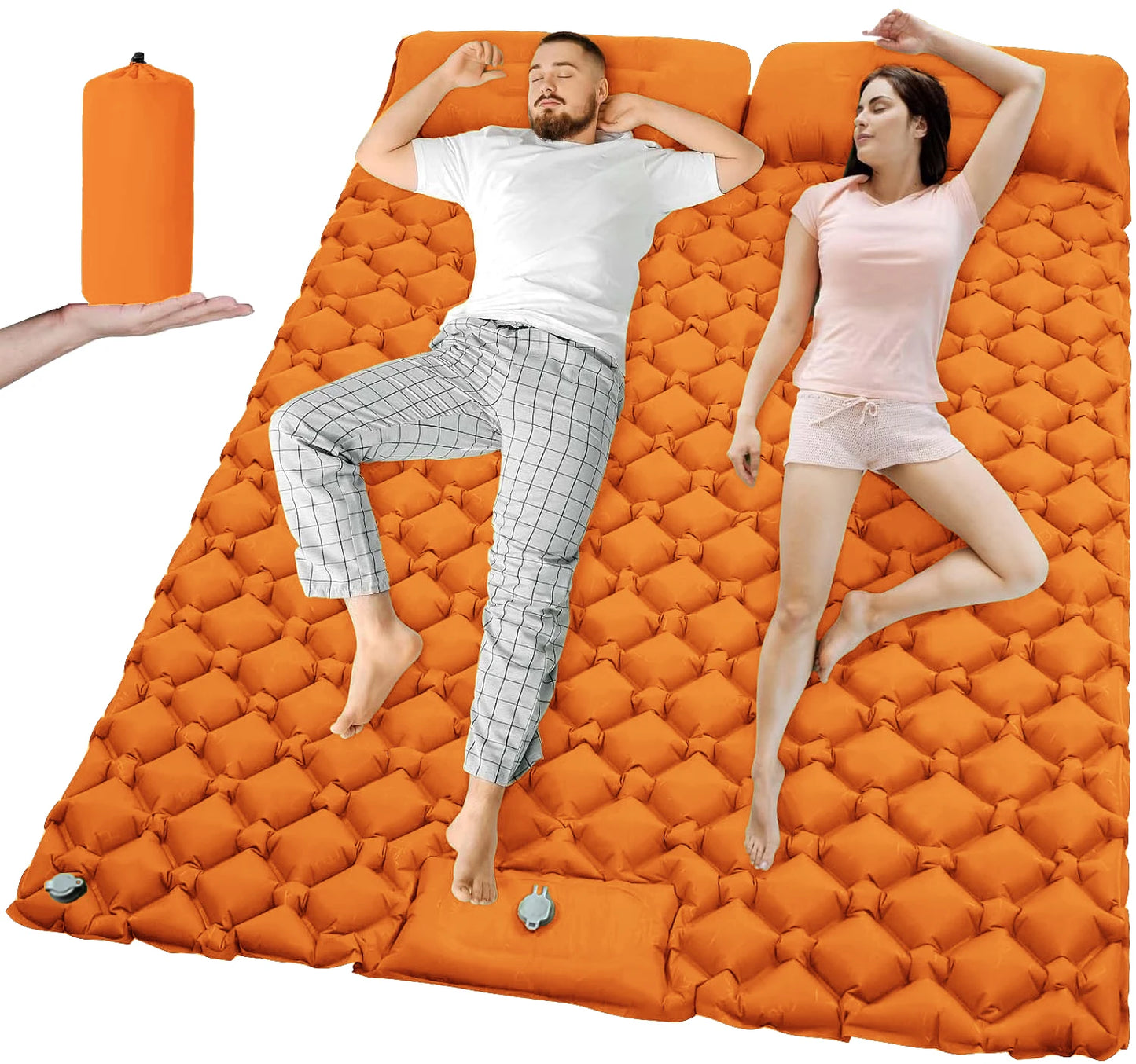 Uppblåsbar Campingmadrass T2312 – Extra Bred, Inbyggd Pump, TPU-Nylon, 8 Färger