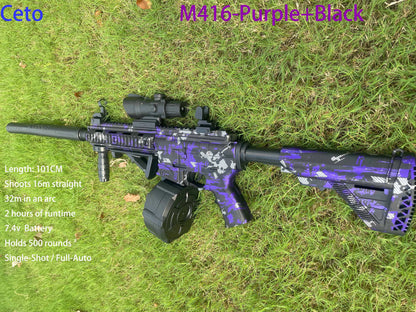 M416 Lila Elektrisk Geléblaster 32m Räckvidd Vattenkulgevär