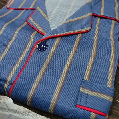 Herr Pyjamas Set – Långärmad & Långa Byxor Tunn Polyester Året Runt Plus Size, 5 Färger M–4XL