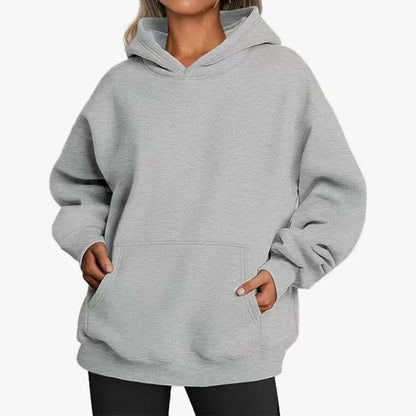Unisex Oversized Fleece Hoodie – Varm Casual Pullover Plus Size Höst/Vinter, 17 Färger XL–5XL