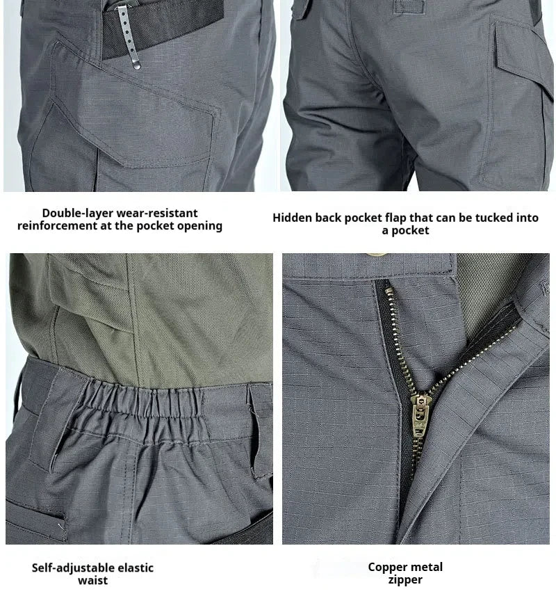 Raiders Tactical Pants Men's Summer Outdoor Work Pants with Multiple Pockets Camouflage Anti Tear Loose Casual Pants