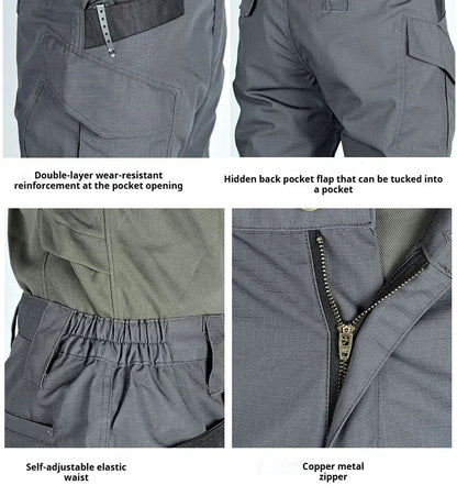 Raiders Tactical Pants Men's Summer Outdoor Work Pants with Multiple Pockets Camouflage Anti Tear Loose Casual Pants