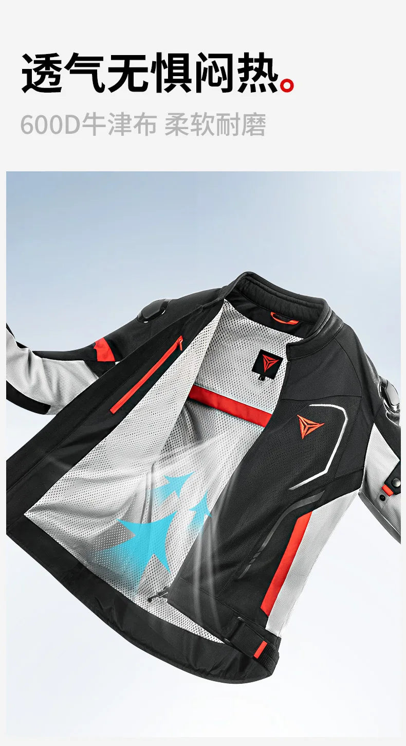 Motorcycle Jacket Summer Breathable Moto Riding Jacket Wear-resistant Motorbike Jacket Detachable protective equipment