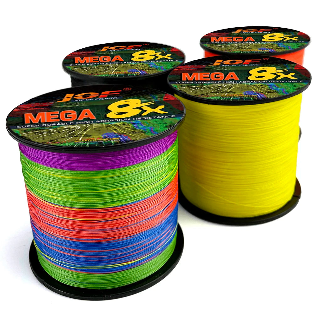 JOF 8 Strand 1000M 500M 300M 100M Japan Super Strong PE Braided Fishing Line Multifilament Braid Thread X8 18-78LBS