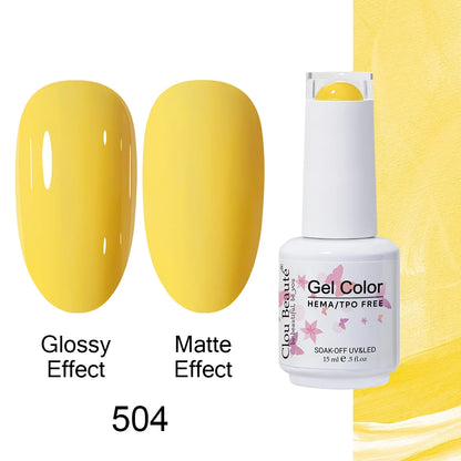 Clou Beaute Gel Nail Polish Neon Brown Royal Blue Red Green Pastal Nude Nail Art Varnishes Gel Lacquer Top Coat UV Gel Nail