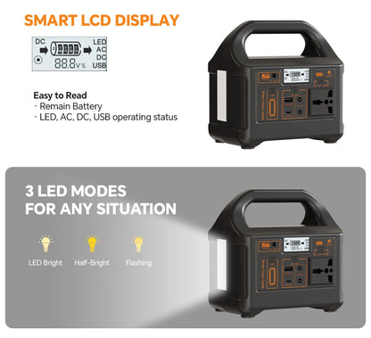 Jsdsolar 200W Portable Power Station 153.6Wh Battery for Fishing Outdoors Camping RV Emergency Energy Mobile Power Supply 220V Output Solar Generator With LED Light Support UPS