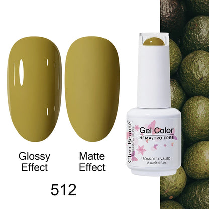 Clou Beaute Gel Nail Polish Neon Brown Royal Blue Red Green Pastal Nude Nail Art Varnishes Gel Lacquer Top Coat UV Gel Nail
