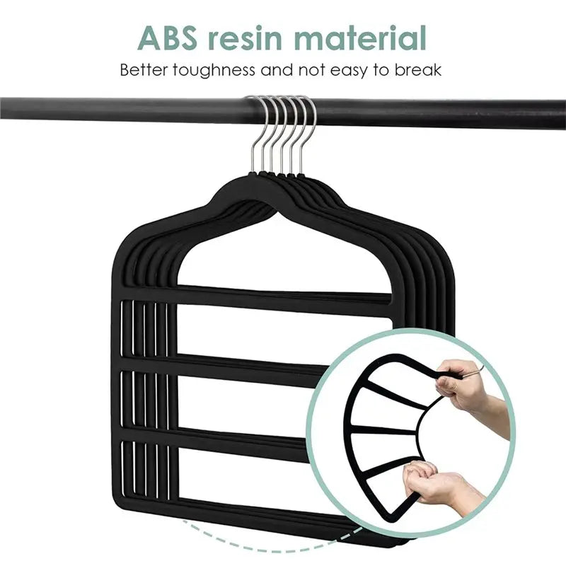 L60A Hangers, Space-Saving Multi-Tier Closet Organizers For,Trousers, Skirts, Scarves,Non-Slip Vertical Storage