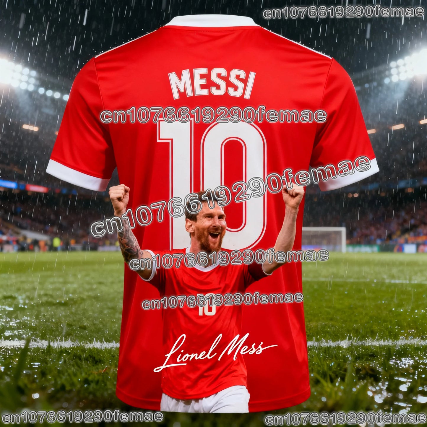 2026 AI MESSI #10 Fan Edition Football Jersey Kids and Adults Soft Training Tee Suitable for Hot Summer Sports Activities