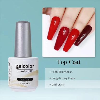 Clou Beaute Gel Nail Polish Neon Brown Royal Blue Red Green Pastal Nude Nail Art Varnishes Gel Lacquer Top Coat UV Gel Nail