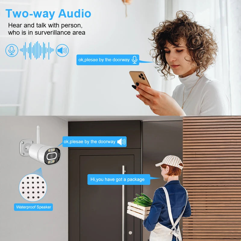 Smar Outdoor IP Wifi 3MP Survalance Camera for Wifi CCTV System Kit Human Detection Night Vision Video Cam ICSEE Two Way Audio