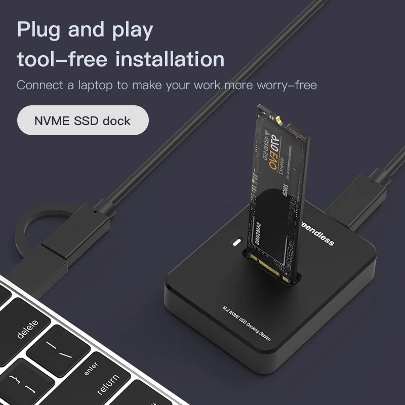 External SSD Hard Disk M.2 SSD Enclosure 10G Reading Writing Speed SSD Case For M.2 NVME SATA SSD Docking Station Plug and play
