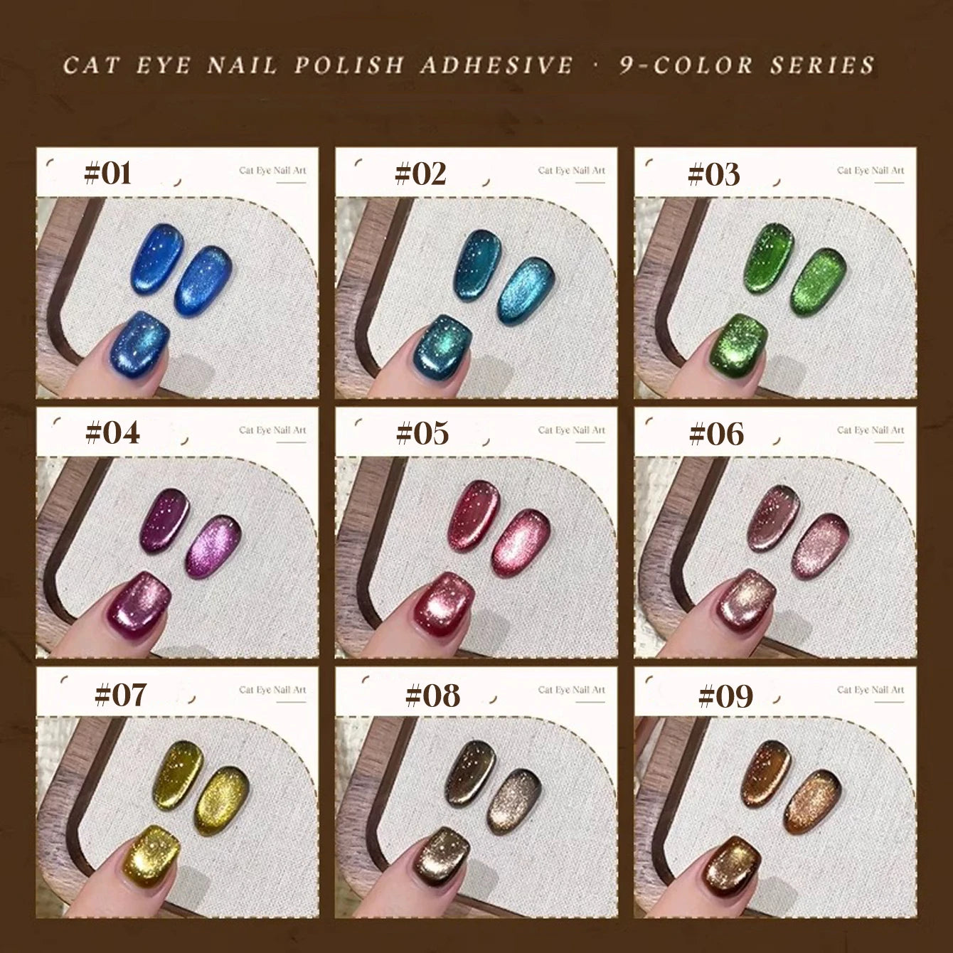 MIANEL 12ML Hibiscus Purple Cat Eye Gel Nail Polish Super Whitening Glass Beads Cat Eye Nails Purple Nials Blue Nails 1-12PCS