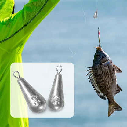 Fishing Weights Sinkers, 10 Sizes Teardrop-Shaped Fishing Lead Sinkers, Bass Casting Drop Shot Weights for Saltwater Freshwater