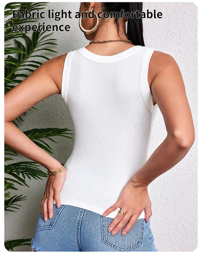 3-piece Ladies Solid Color Vest Fashion Joker Young Woman Threaded Camisole