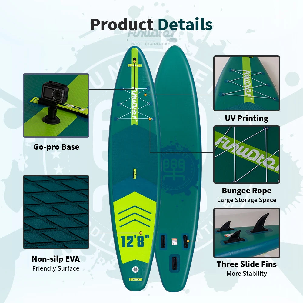 FunWater uppblåsbart SUP-bräde med tillbehör – flera storlekar
