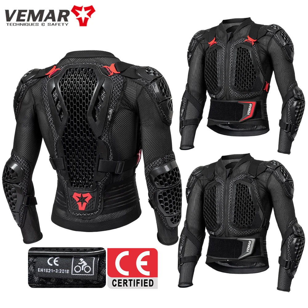 VEMAR MC-Jacka / Byxor med CE-certifierade Protektorer – Herr & Dam Motorcykelskydd 2026