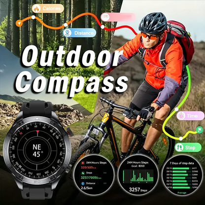 2026New Men's Outdoor Sports Smartwatch GPSTrack 1000mAh Battery Heart Rate Monitor 100+Sport Mode IP67 Waterproof Smart Watches