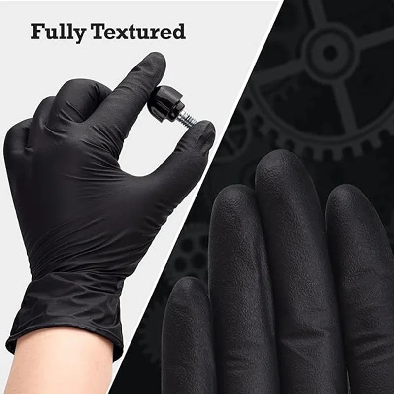 Svarta Nitrilhandskar Engångs – Latexfria, S–XL, 10/20/50/100-pack