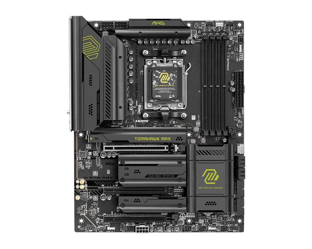MSI MAG B850 TOMAHAWK MAX WIFI DDR5 Motherboard Support AM5 Ryzen 7 9800X3D 7 9700X 5 9600X 7 7800X3D CPU M.2 ATX 8126VB 5G LAN