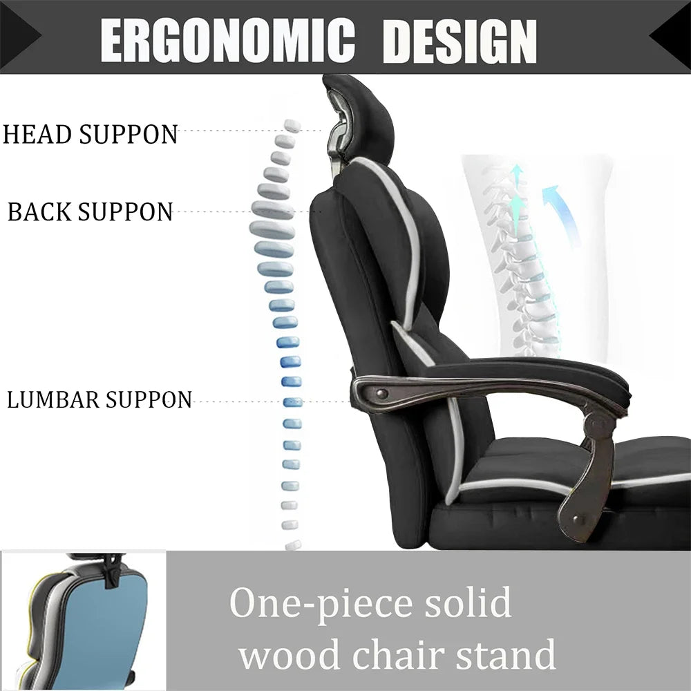 Ergonomic Office Chair High Back with Adjustable Lumbar Support Retractable Footrest Reclining Desk Chair for Home Or Office Use