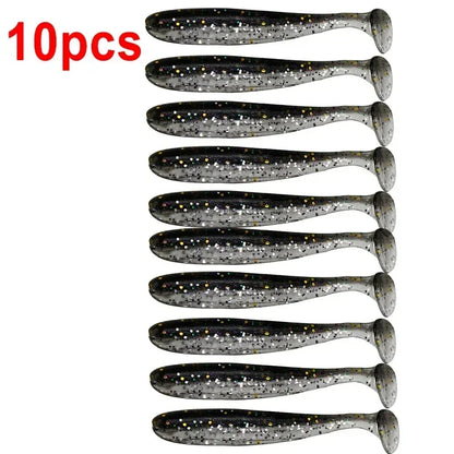 10pcs/Lot Fishing Lure T Tail Worm Soft Bait Jigging Wobblers Tackle Bass Pike Artificial Silicone Swimbait 55mm 70/90mm 120mm