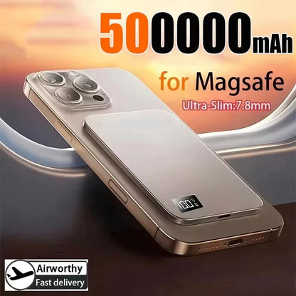 VIVO 500000mAh Magnetic Power Bank PD22.5W Super Fast Charging Portable External Battery for Magsafe For Iphone Samsung Huawei