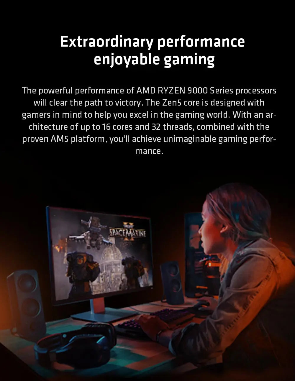 AMD Ryzen 5 9600X CPU 100% Brand New AMD 9600X Processor Up to 5.4GHz 6-Core 12-Thread 32MB L3 Cache Socket AM5 Zen 5 Gaming CPU