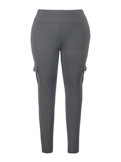 Plus Size Women's Butt Lift Leggings with Flap Pockets Women's Workout Leggings All Season All Season Casual Best Choice