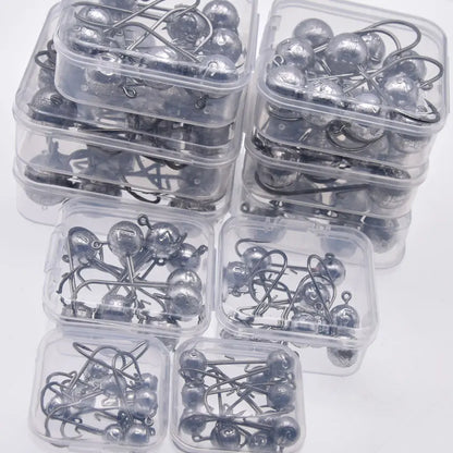 MrLurion Package Box 2g 3g 5g 7g 10g 12g 16g 20g jig head hook for fishing tackle ,crank carbon lure hook for worm soft