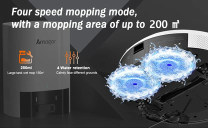 Arnagar S10 Robot Vacuum Cleaner Auto Empty Dust Collection Sweep Mop 12000Pa 5200mAh Low Noise APP Control for home cleanning