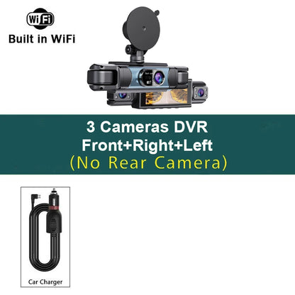 WIFI 4-Channel Car DVR Dash Cam With 4 Cameras Full HD 1080P Video Recorder Night Vision Black Box Cabin Camera 24H Parking
