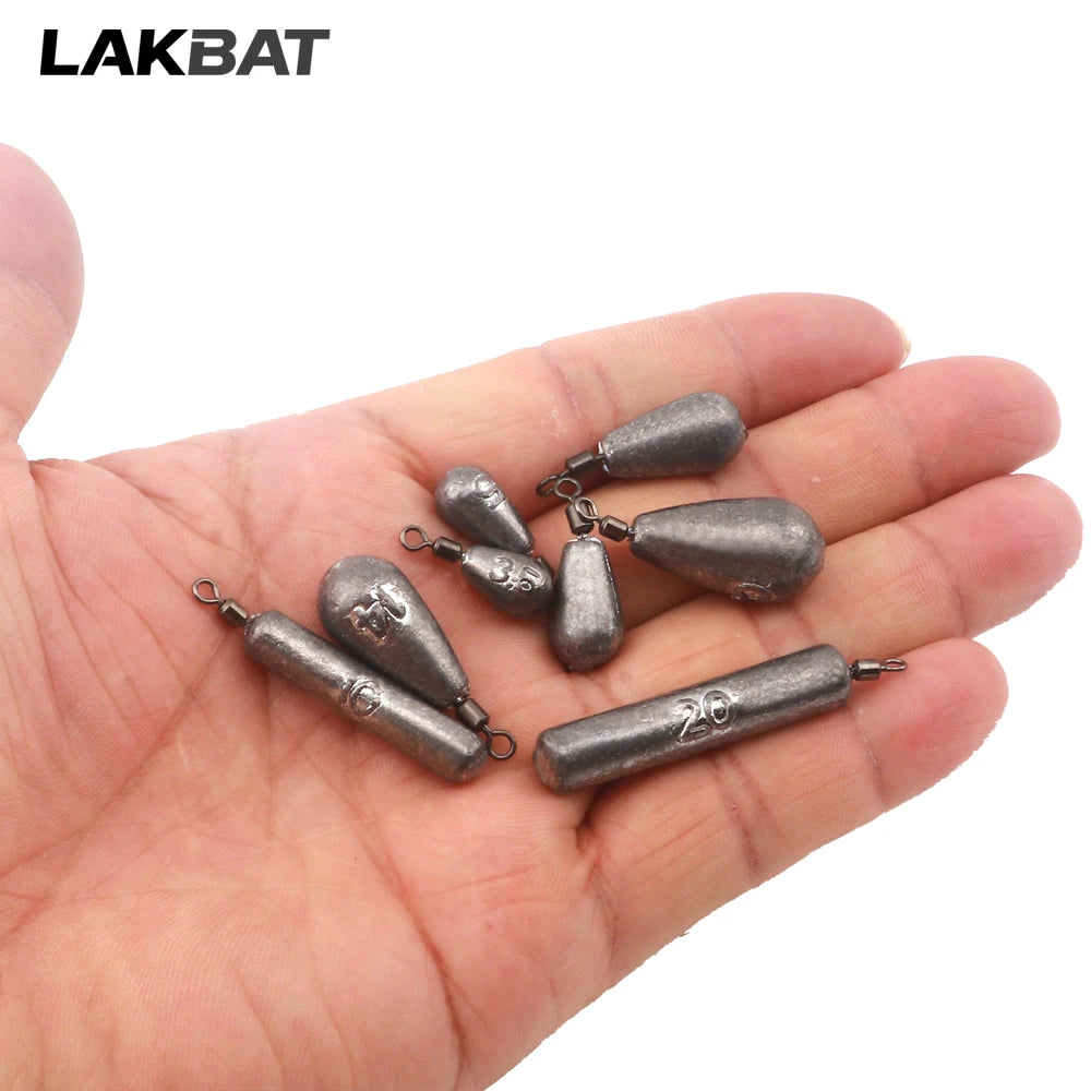 Fishing Weight 10PCS 3.5g 5g 7g 10g 14g 20g Tube Bullet Quick Rod Jig Head Casting Metal Tackle Kit Pesca Tool Plumb Pendant