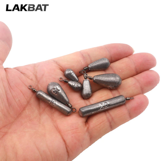 Fishing Weight 10PCS 3.5g 5g 7g 10g 14g 20g Tube Bullet Quick Rod Jig Head Casting Metal Tackle Kit Pesca Tool Plumb Pendant