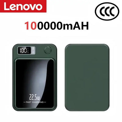 Lenovo New 500000mAh Magnetic Wireless Power Bank Super Fast Charging LED Display Digital for MagSafe For iPhone Huawei Xiaomi