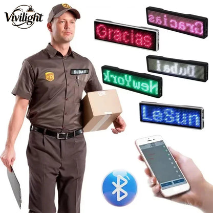 Bluetooth LED Module Name Badge DIY Programmable Scrolling Message Board Mini LED Display HD DIY Electronic Kit