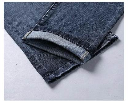 2026 New Business Men's Jeans Casual Straight Stretch Fashion Classic Blue Black Work Denim Pant Trousers Male  Clothing