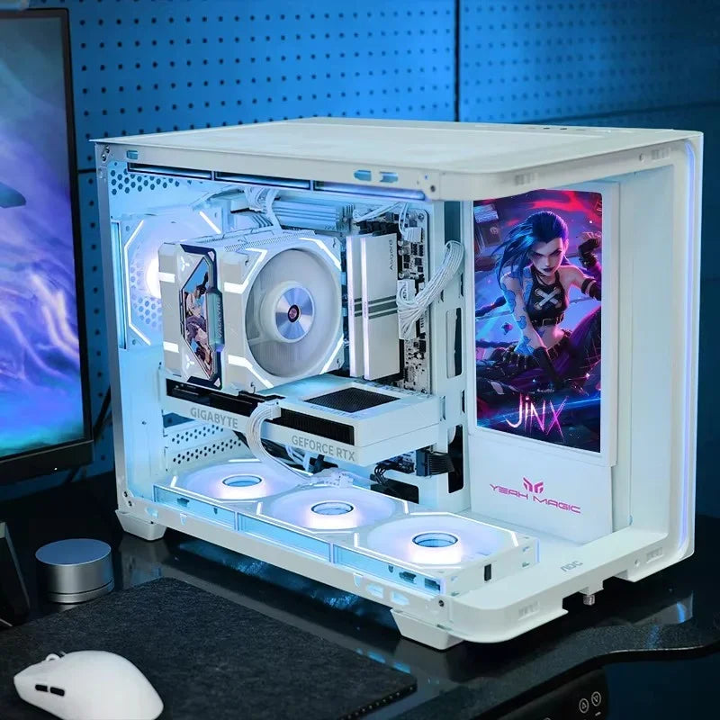 Yeah magic BIFROST PC Case argb*3 M-ATX ITX Sea View Room Side Transparent Desktop Chassis Diy pc game DIY pc case