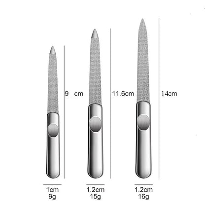 Mix 3 Size Nail File Stainless Steel Professional Exfoliating Double Sides Sandpaper For Professional Finger Toe Nail Care Tools