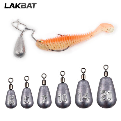 Fishing Weight 10PCS 3.5g 5g 7g 10g 14g 20g Tube Bullet Quick Rod Jig Head Casting Metal Tackle Kit Pesca Tool Plumb Pendant