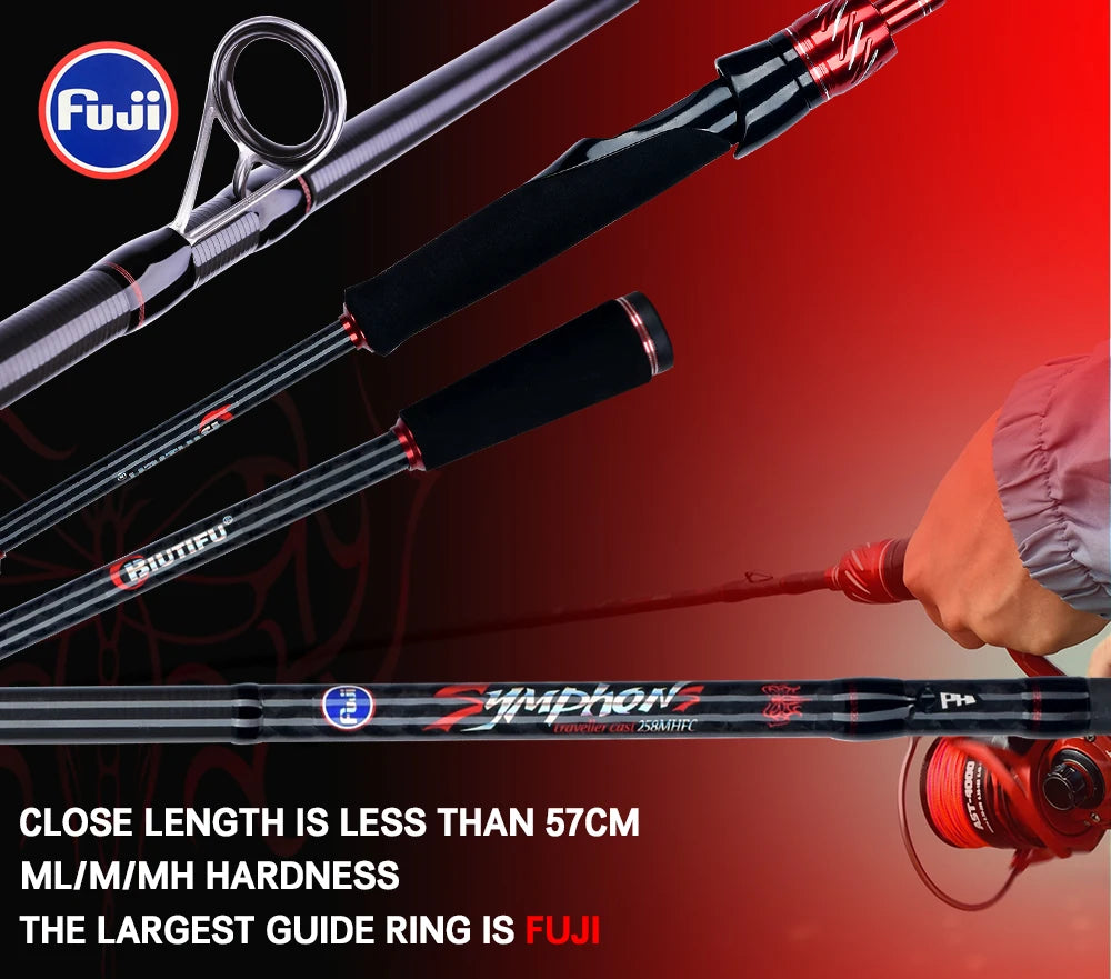 BIUTIFU Premium Resespö med Fuji-ringar – T800 Kolfiber, Spinning & Casting 1.8–3.0m