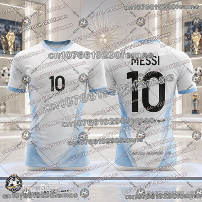 2026 Messi Football Fans Commemorative Jersey Quick Dry Breathable Casual Sports Soccer Shirt Short Sleeve Tee for Kids Adults