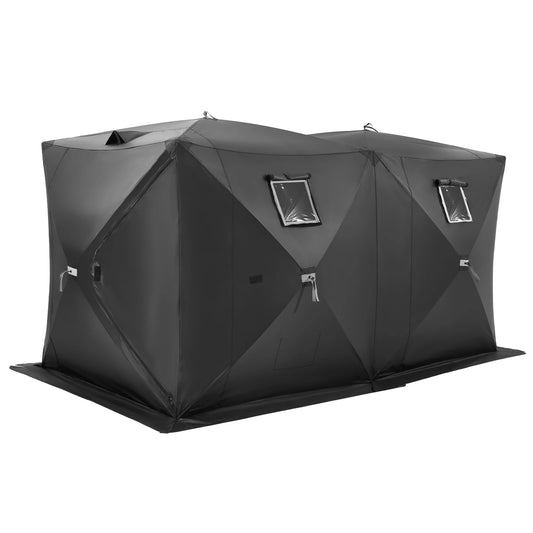 SucceBuy Isfisketält Pop-up – 360×180×200 cm, 6–8 Pers, Vattentät, 12 Isankare
