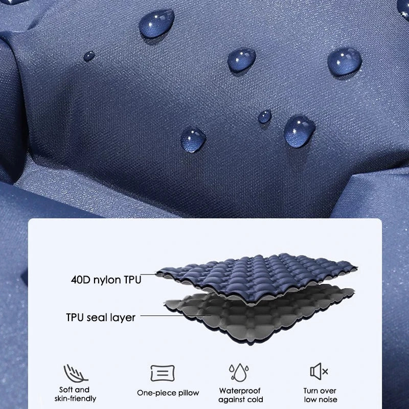 Dubbel Uppblåsbar Campingmadrass T2312 – Extra Bred för Två, Inbyggd Pump, TPU-Nylon, 4 Färger
