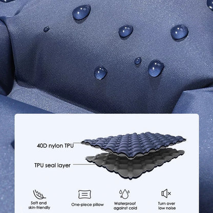 Dubbel Uppblåsbar Campingmadrass T2312 – Extra Bred för Två, Inbyggd Pump, TPU-Nylon, 4 Färger