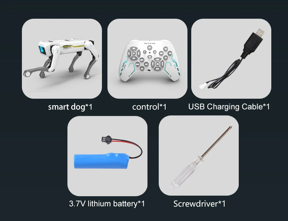 Teeggi Electric RC Intelligent Robot Dog Multifunction RC Mechanical Dog with turret Educational Toy Bionic Smart Robot Toy Gift