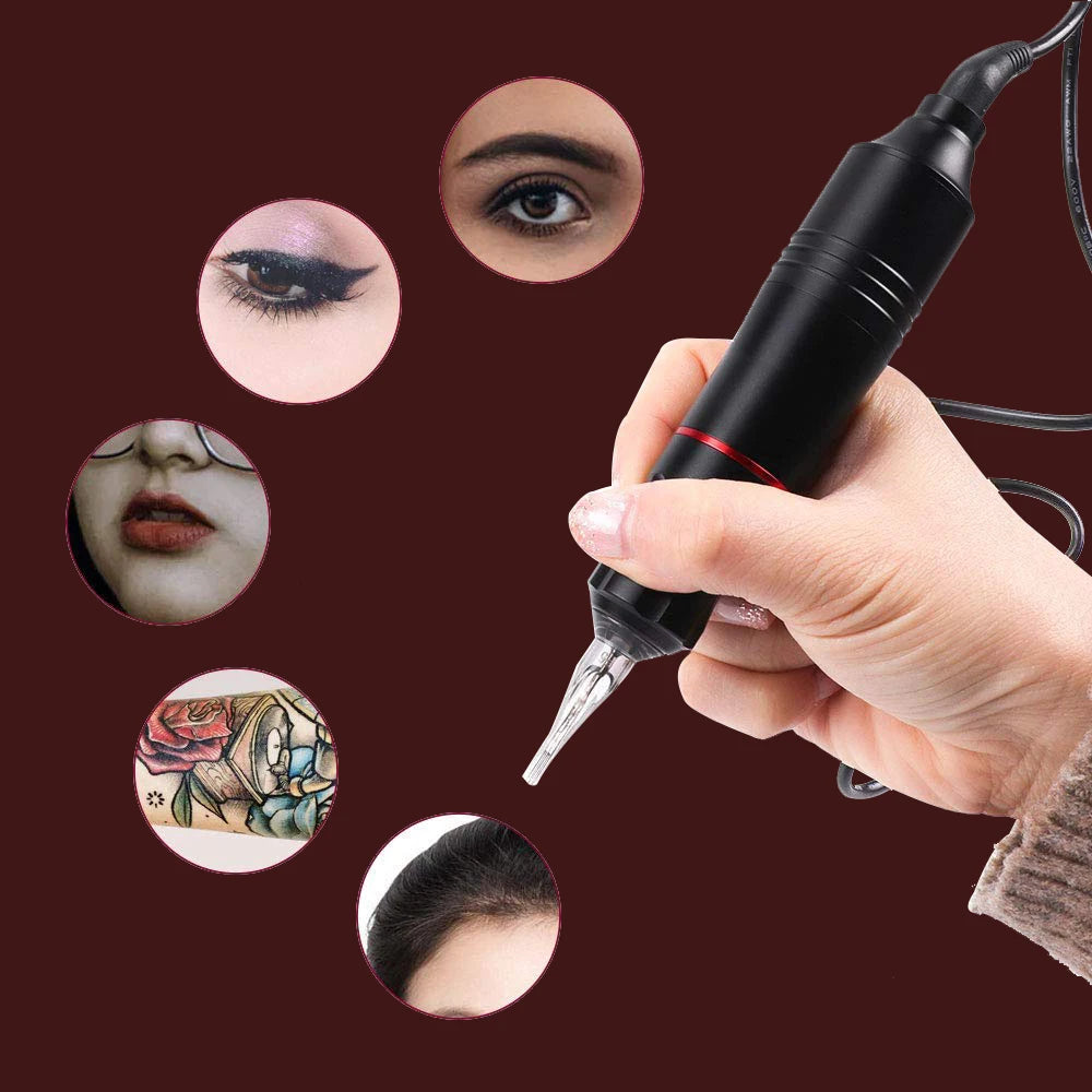 Wireless Tattoo Kit Rotary Tattoo Pen Machine 1200mAh Mini Battery Cartridge Needles Ink Set Permanent Makeup Tattoo Kits