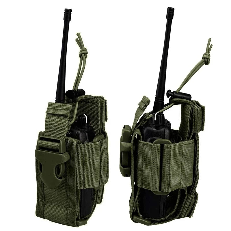 Justerbar radioficka med MOLLE-fäste för walkie-talkie